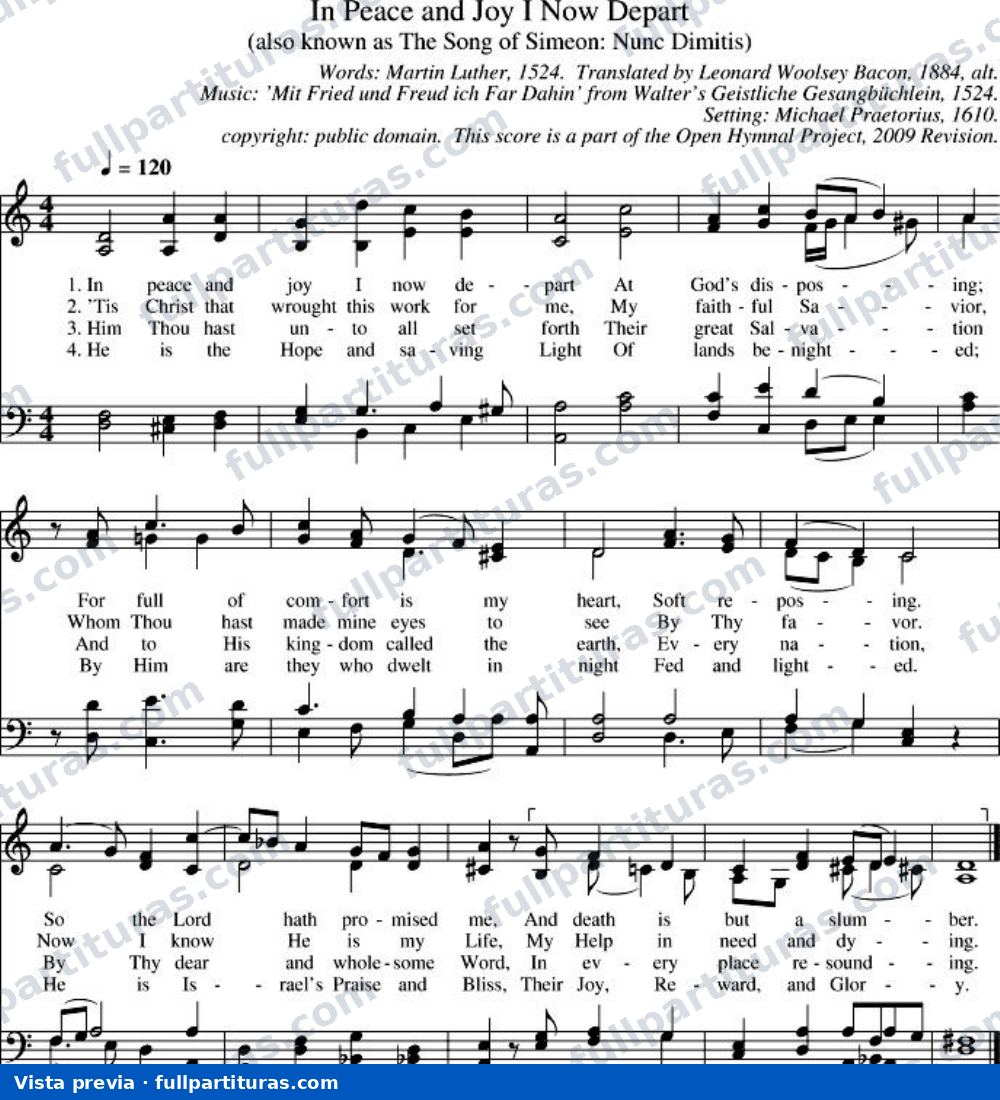 In Peace and Joy I Now Depart — preview