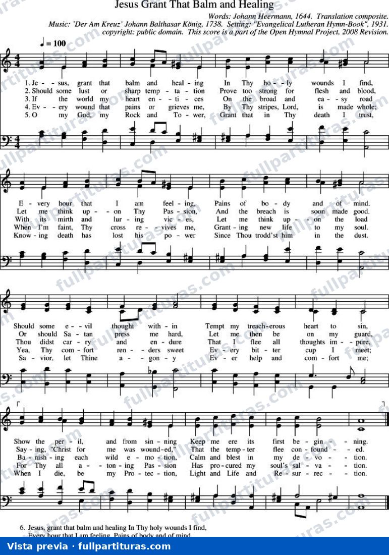 Jesus, Grant That Balm and Healing — preview