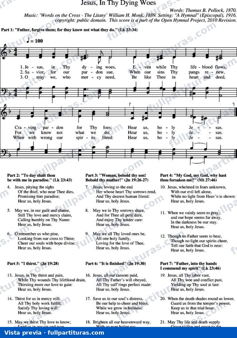 Jesus, In Thy Dying Woes (Jesús, en tus dolores) — preview