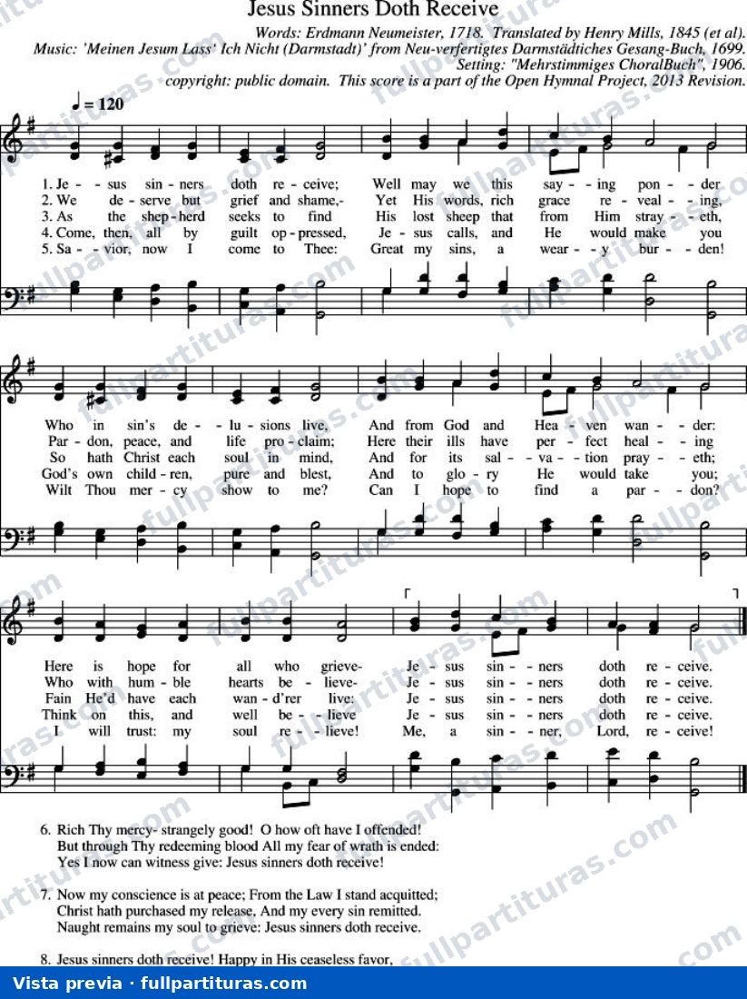 Jesus Sinners Doth Receive (Jesús recibe a los pecadores) — preview