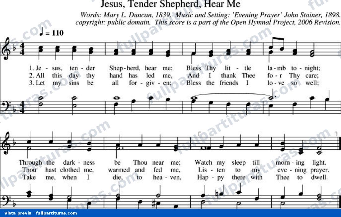 Jesus, Tender Shepherd, Hear Me — preview