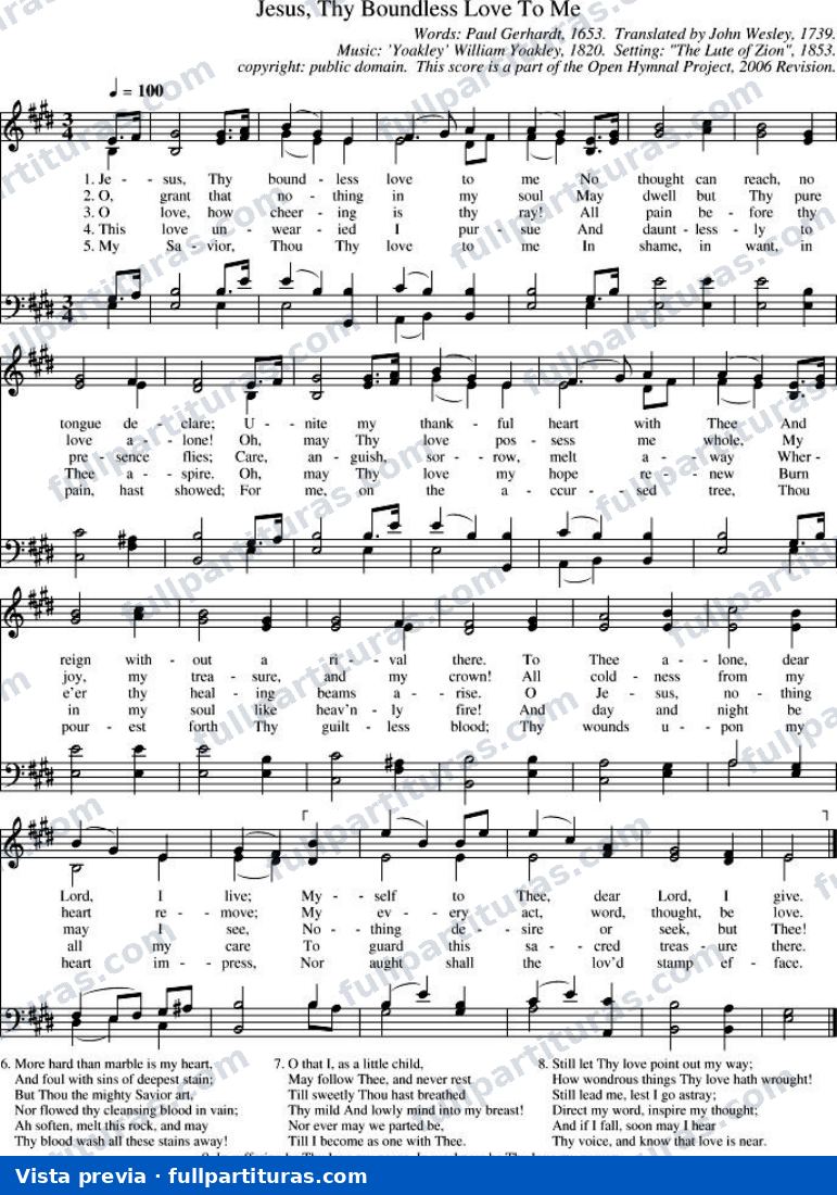 Jesus, Thy Boundless Love to Me — preview