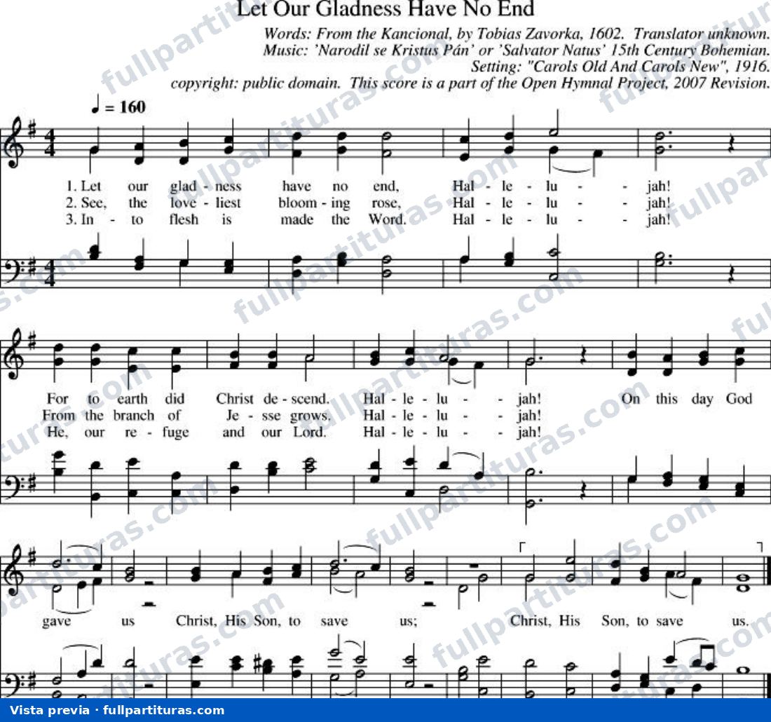 Let Our Gladness Have No End — preview