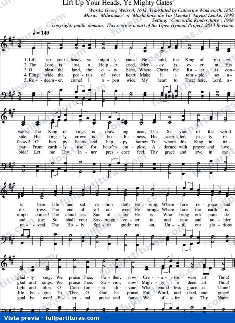 Lift Up Your Heads, Ye Mighty Gates (Levanten sus cabezas, puertas eternas) — preview