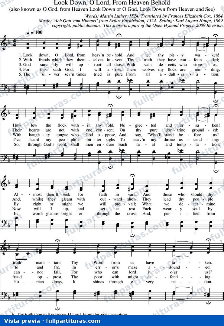 Look Down, O Lord, from Heaven Behold (Mira, oh Señor, desde el cielo) — preview