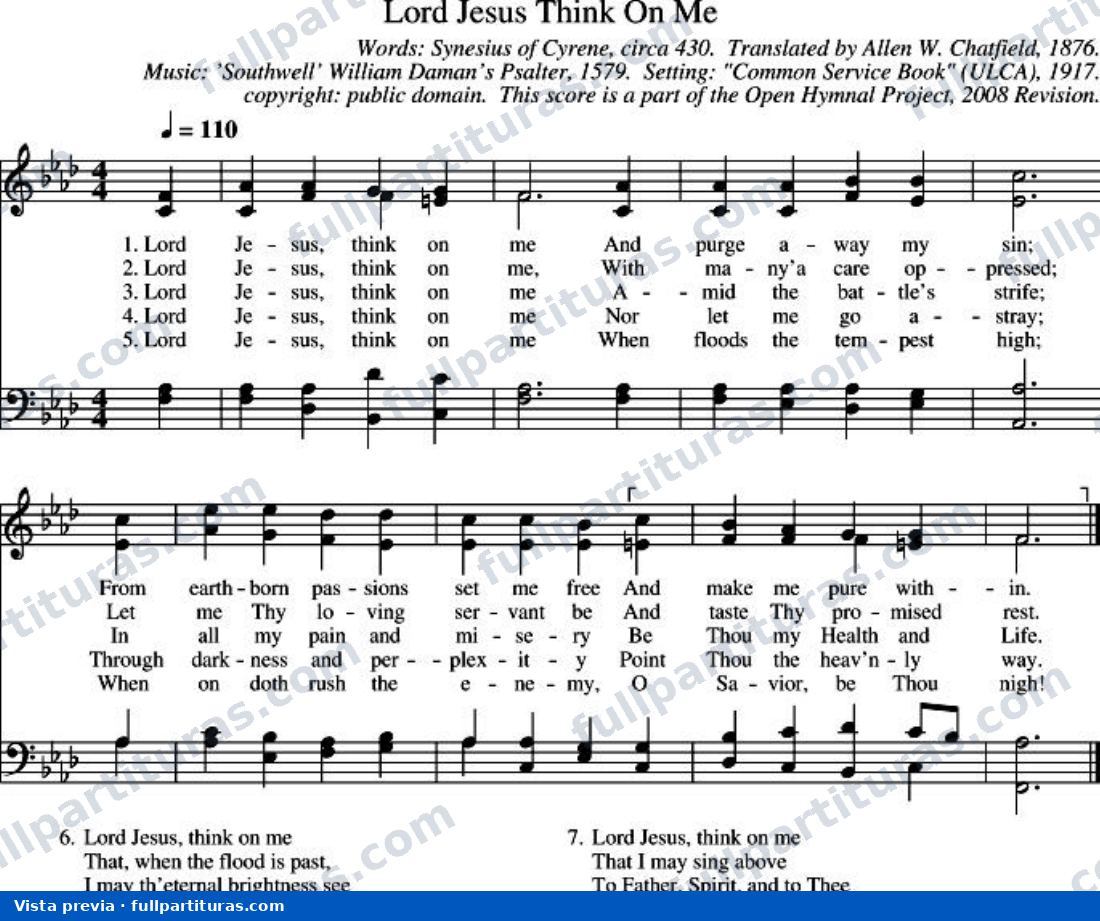 Lord Jesus, Think On Me (Señor Jesús, piensa en mí) — vista previa