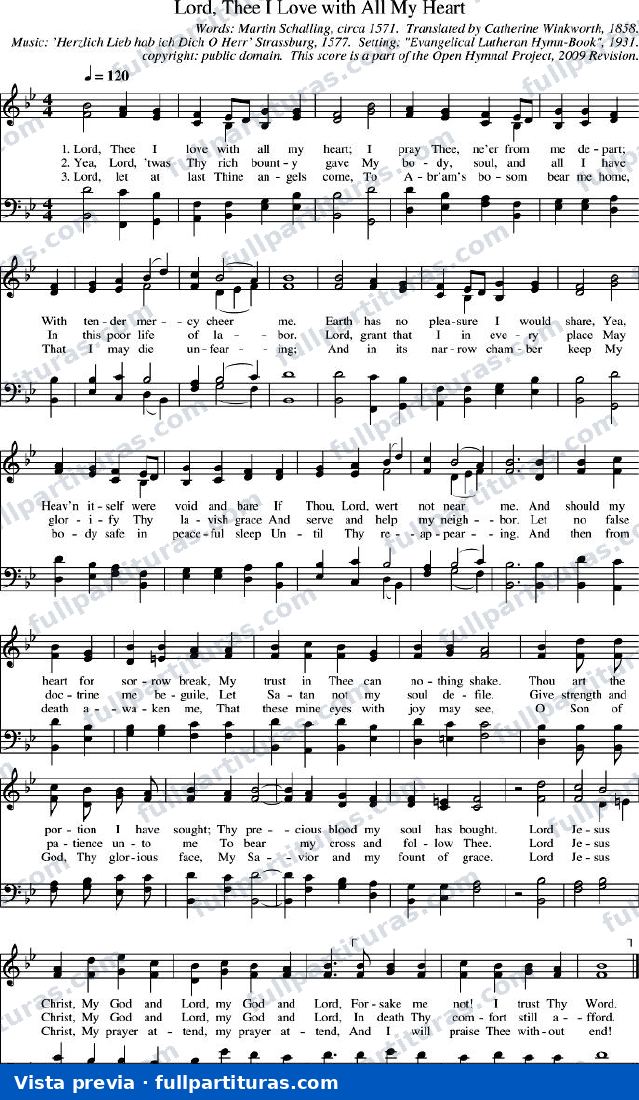 Lord, Thee I Love With All My Heart (Señor, te amo con todo mi corazón) — preview