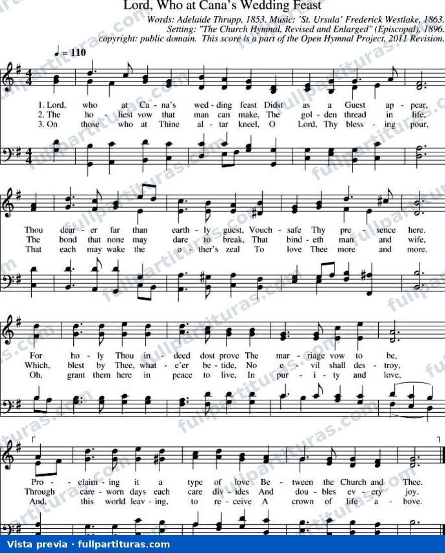Lord, Who at Cana's Wedding Feast — preview