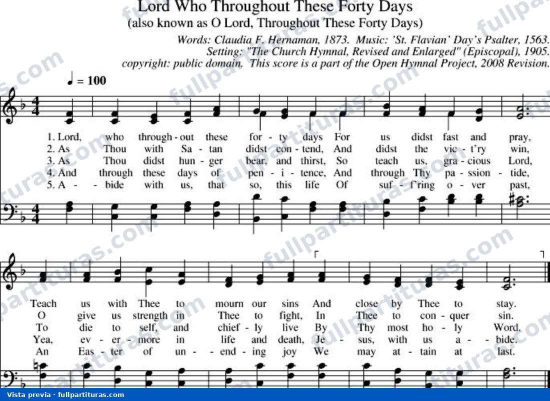 Lord, Who Throughout These Forty Days — preview