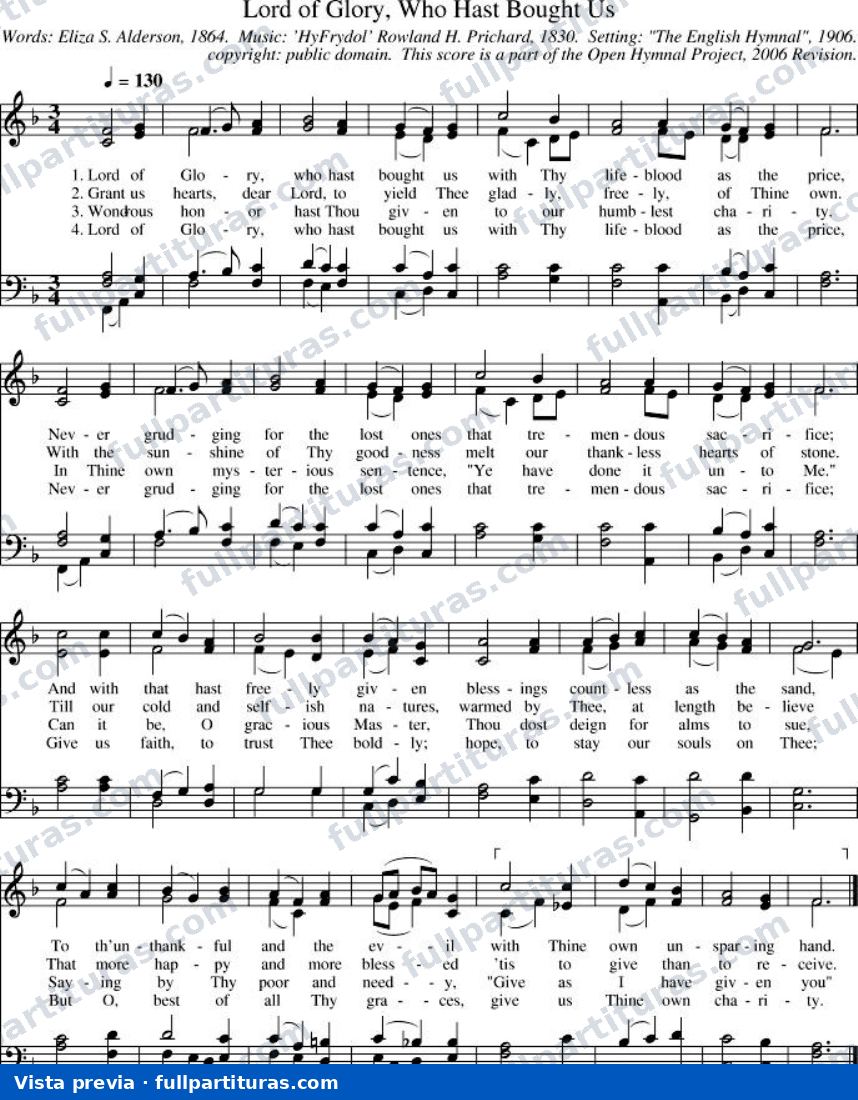 Lord of Glory Who Hast Bought Us — preview