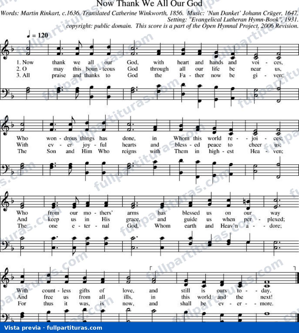 Now Thank We All Our God (Gracias damos a Dios) — preview