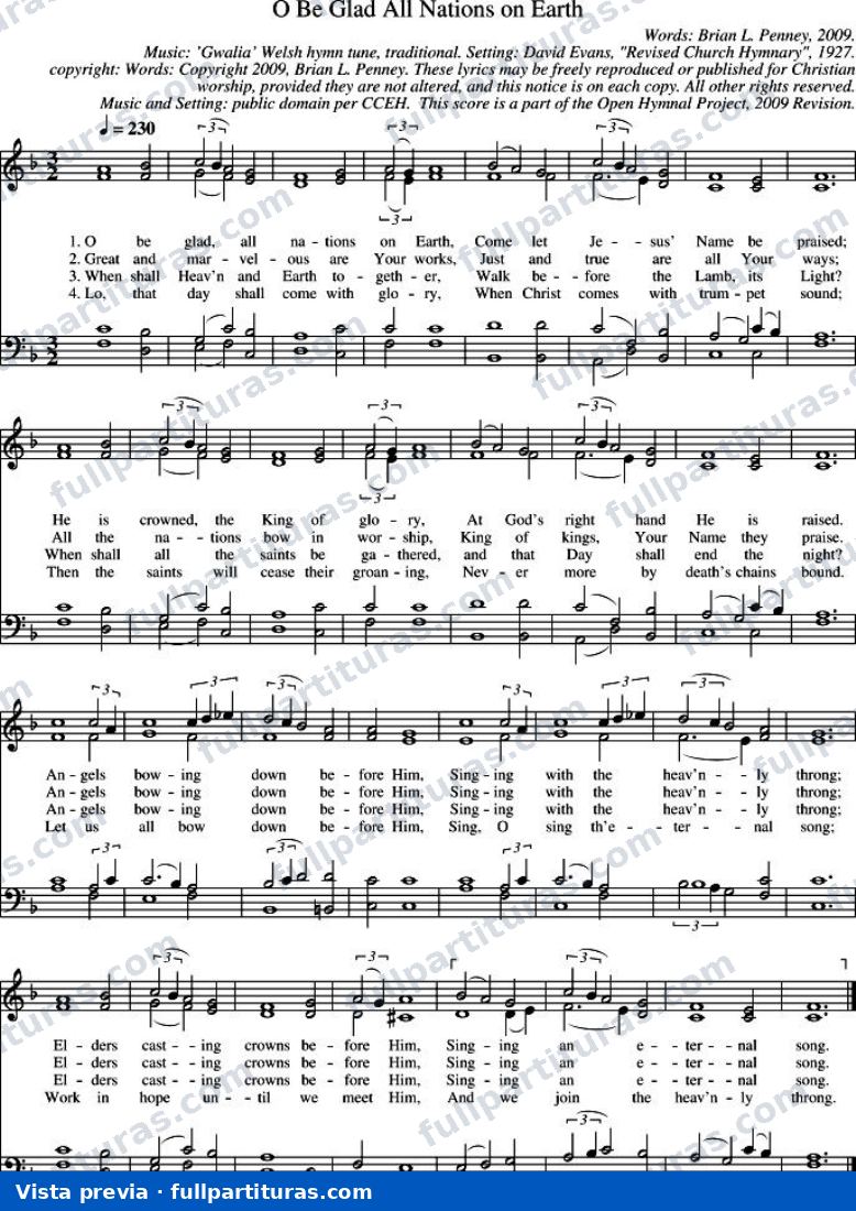O Be Glad, All Nations on Earth — preview