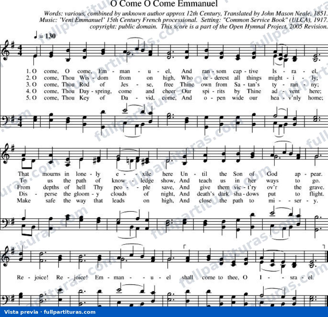 O Come, O Come, Emmanuel (Oh, ven, oh ven, Emmanuel) — vista previa