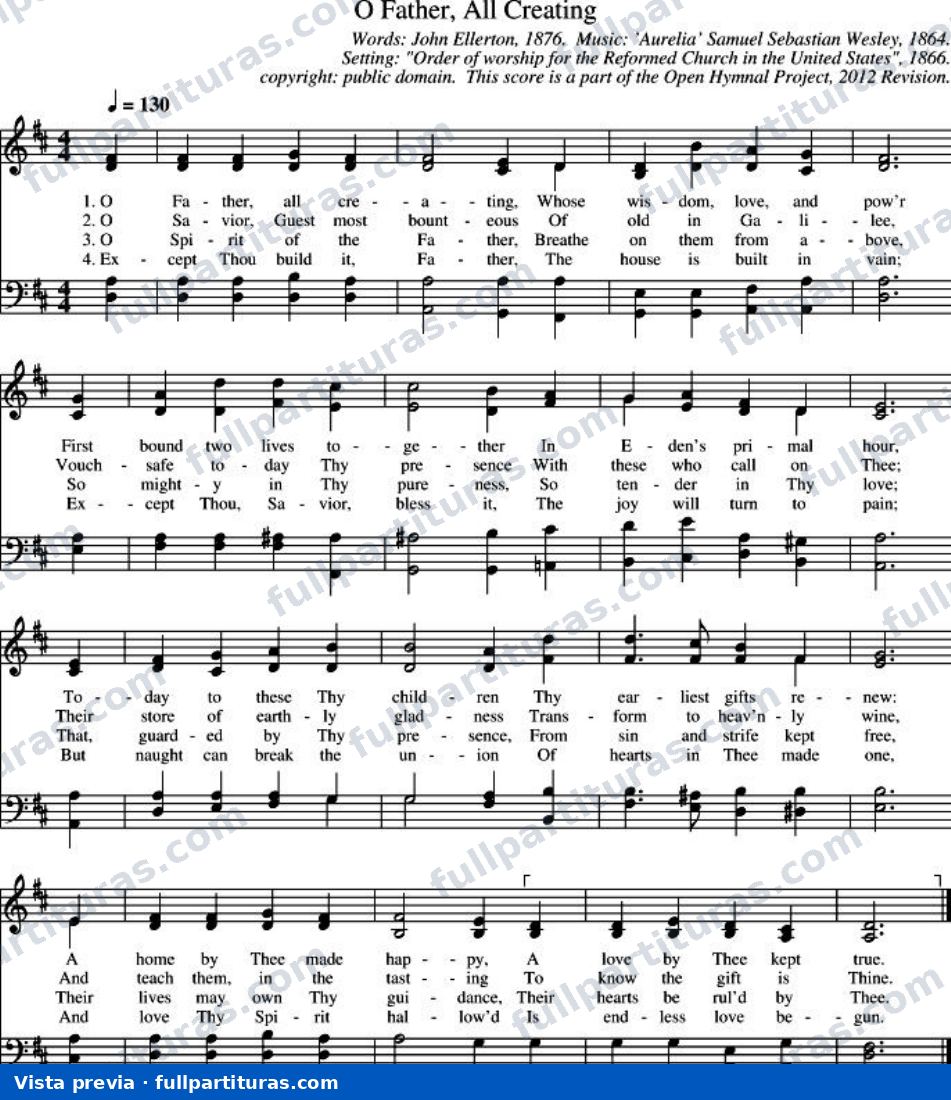 O Father, All Creating — preview