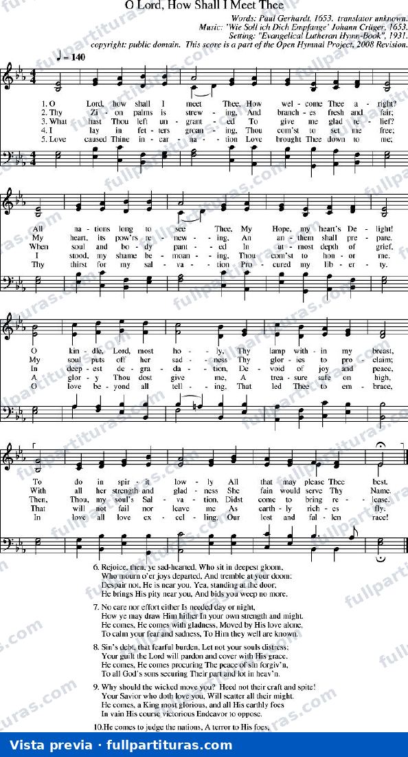 O Lord, How Shall I Meet Thee (Oh Señor, cómo he de recibirte) — preview