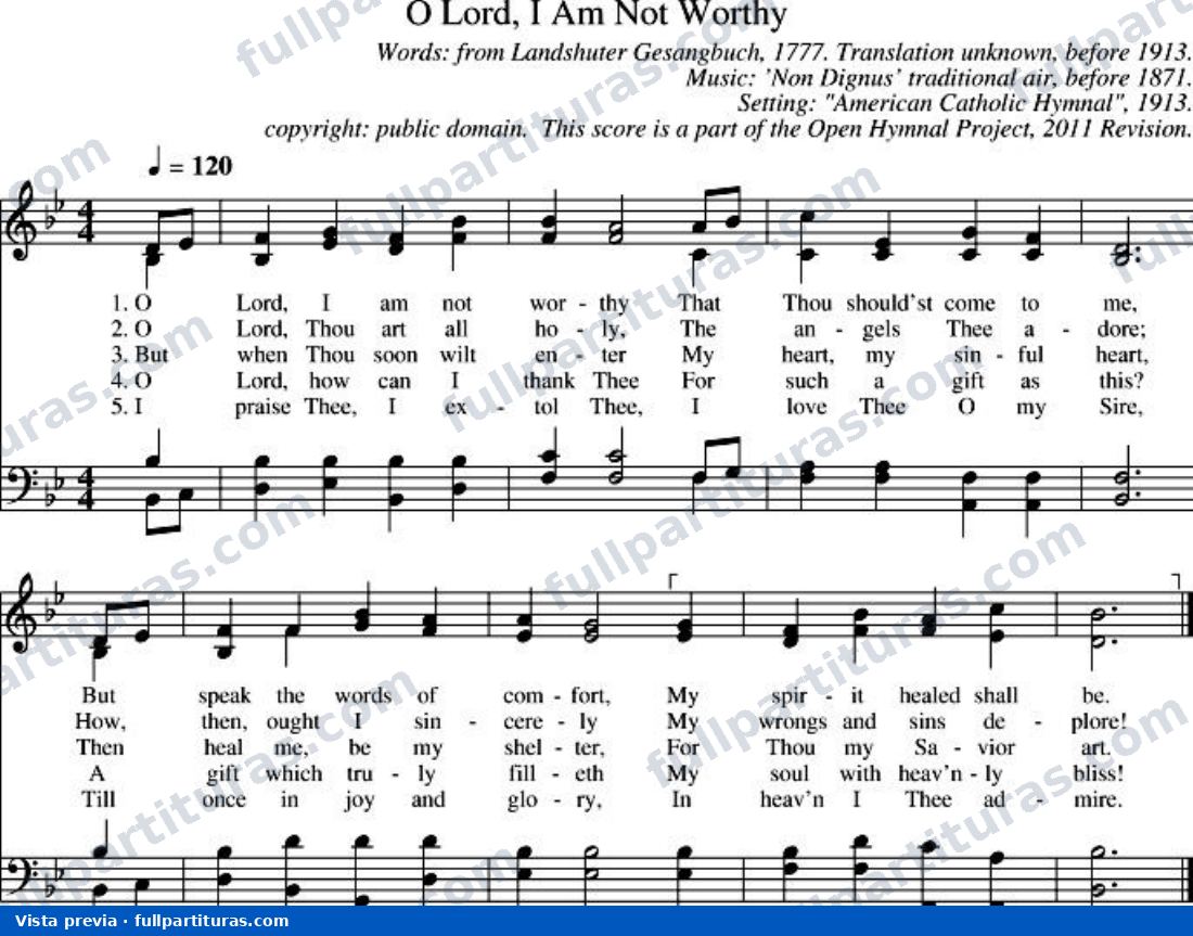 O Lord, I Am Not Worthy — preview