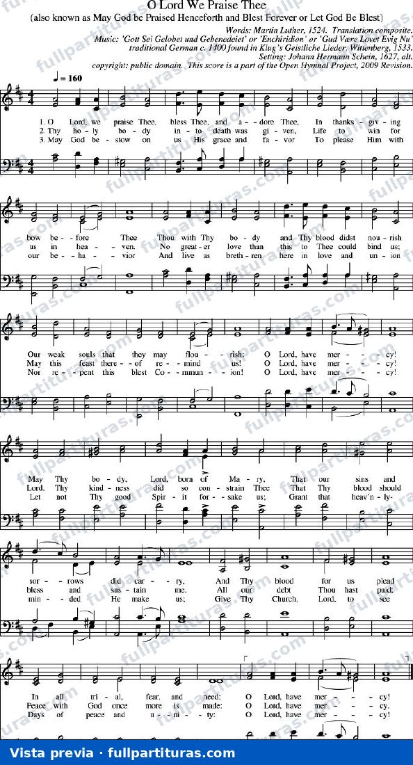 O Lord, We Praise Thee (Oh Señor, te alabamos) — preview