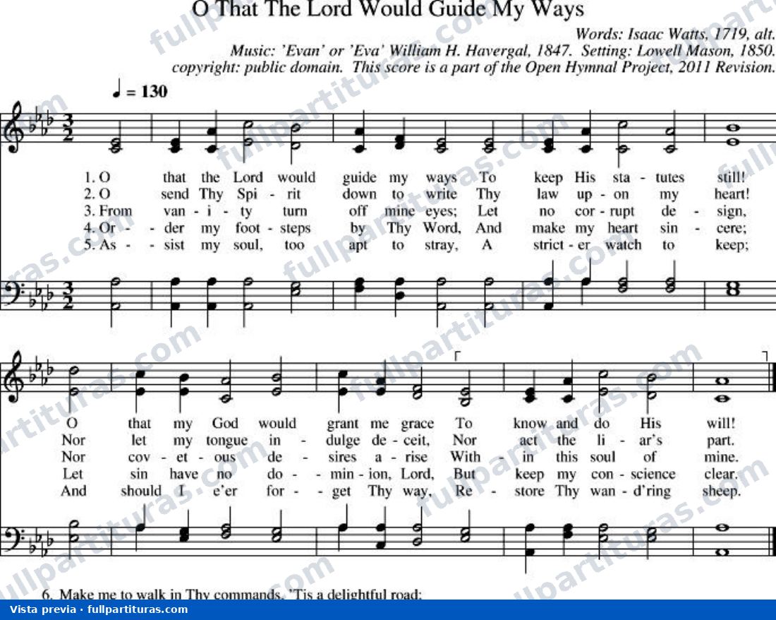O That The Lord Would Guide My Ways — preview