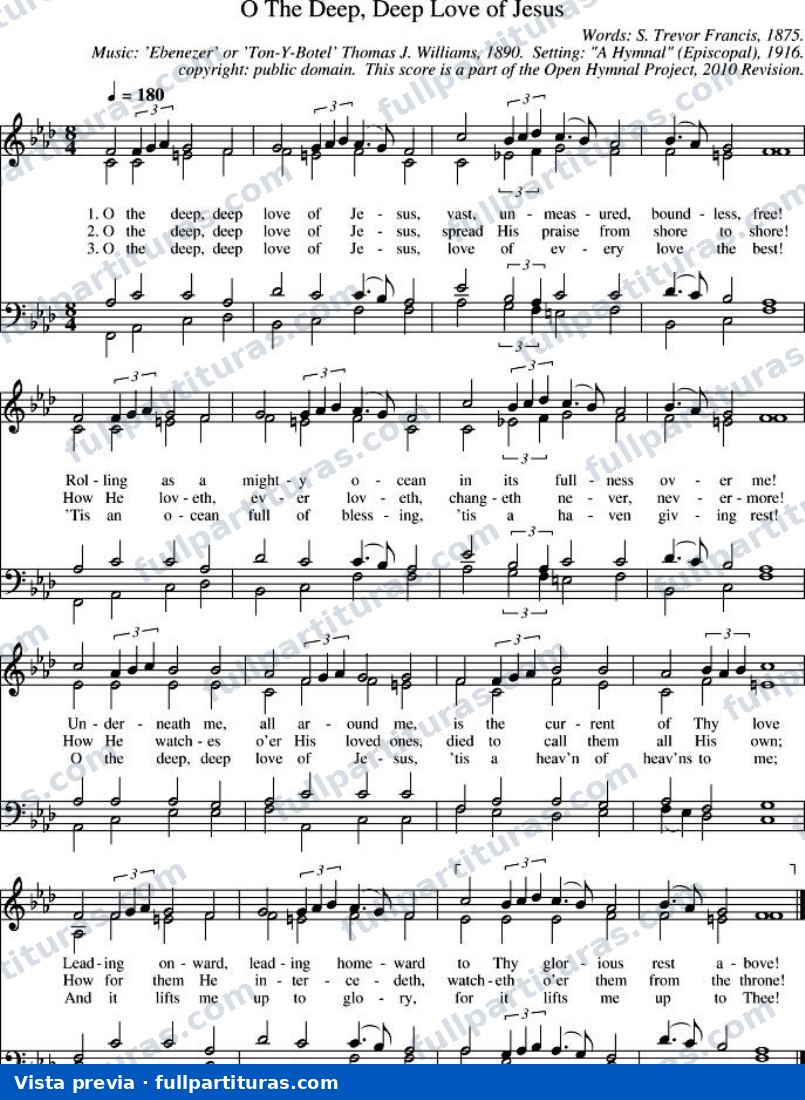 O the Deep, Deep Love of Jesus (Oh, el profundo amor de Jesús) — preview