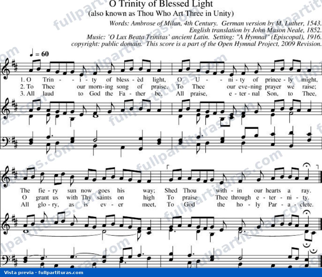 O Trinity, Most Blessed Light (Oh, Trinidad, Luz Bendita) — preview