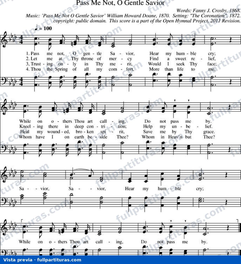 Pass Me Not, O Gentle Savior (No me pases, buen Salvador) — preview