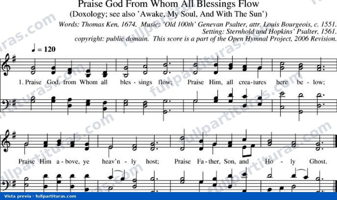 Praise God, from Whom All Blessings Flow (Doxología) — preview