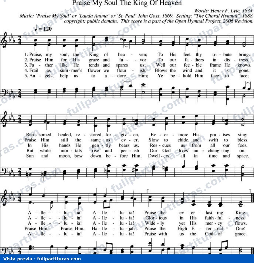 Praise, My Soul, the King of Heaven (Alaba, alma mía, al Rey del cielo) — preview