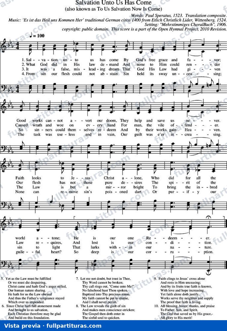 Salvation Unto Us Has Come (La salvación ha llegado a nosotros) — preview