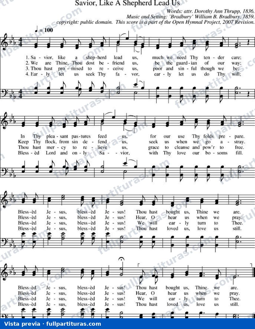 Savior, Like a Shepherd Lead Us (Pastor divino, guia tu grey) — preview