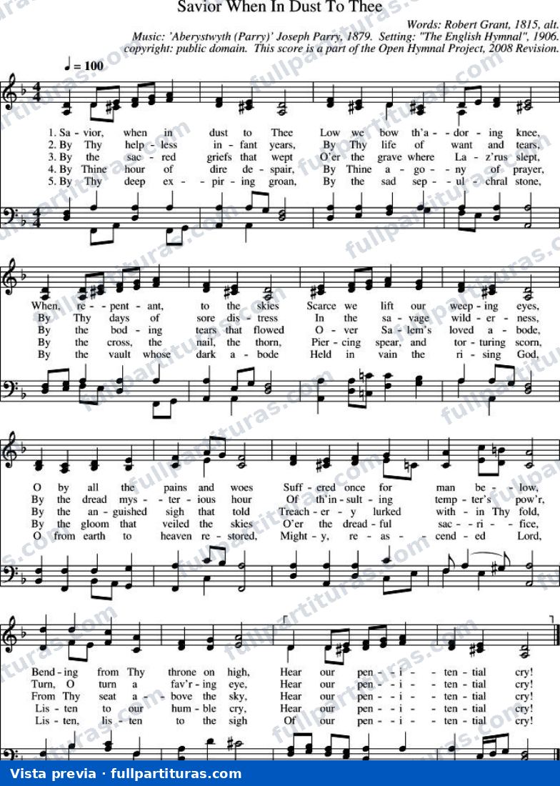 Savior, When in Dust to Thee — preview