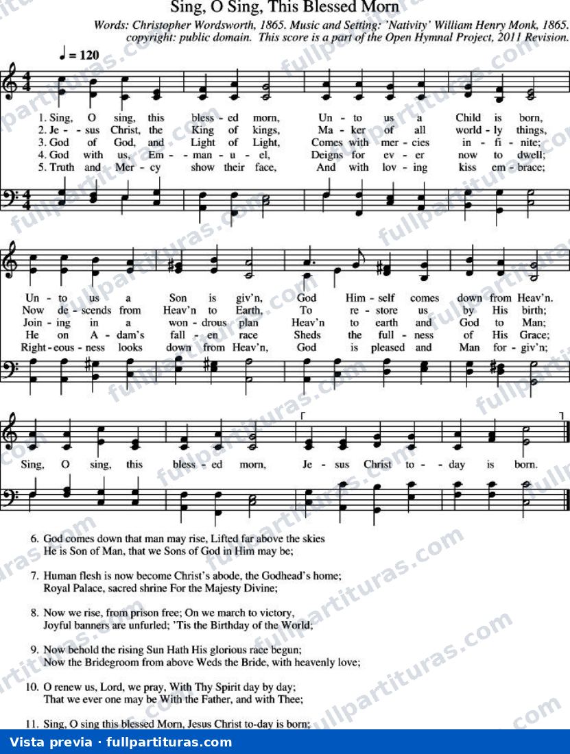 Sing, O Sing, This Blessed Morn — preview