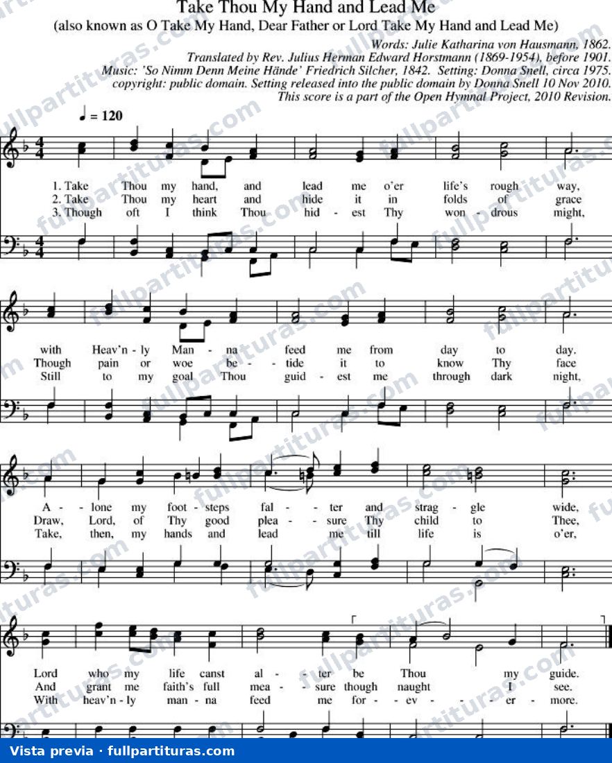 Take Thou My Hand (Toma mi mano, oh Señor) — vista previa