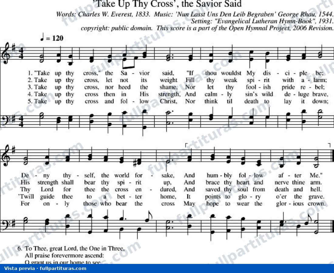 Take Up Thy Cross, the Savior Said — preview