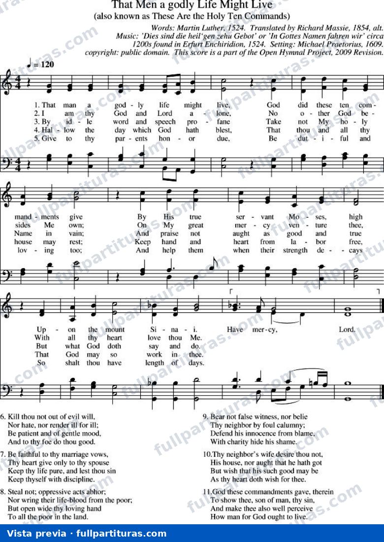 That Men A Godly Life Might Live (Estos son los santos diez mandamientos) — preview
