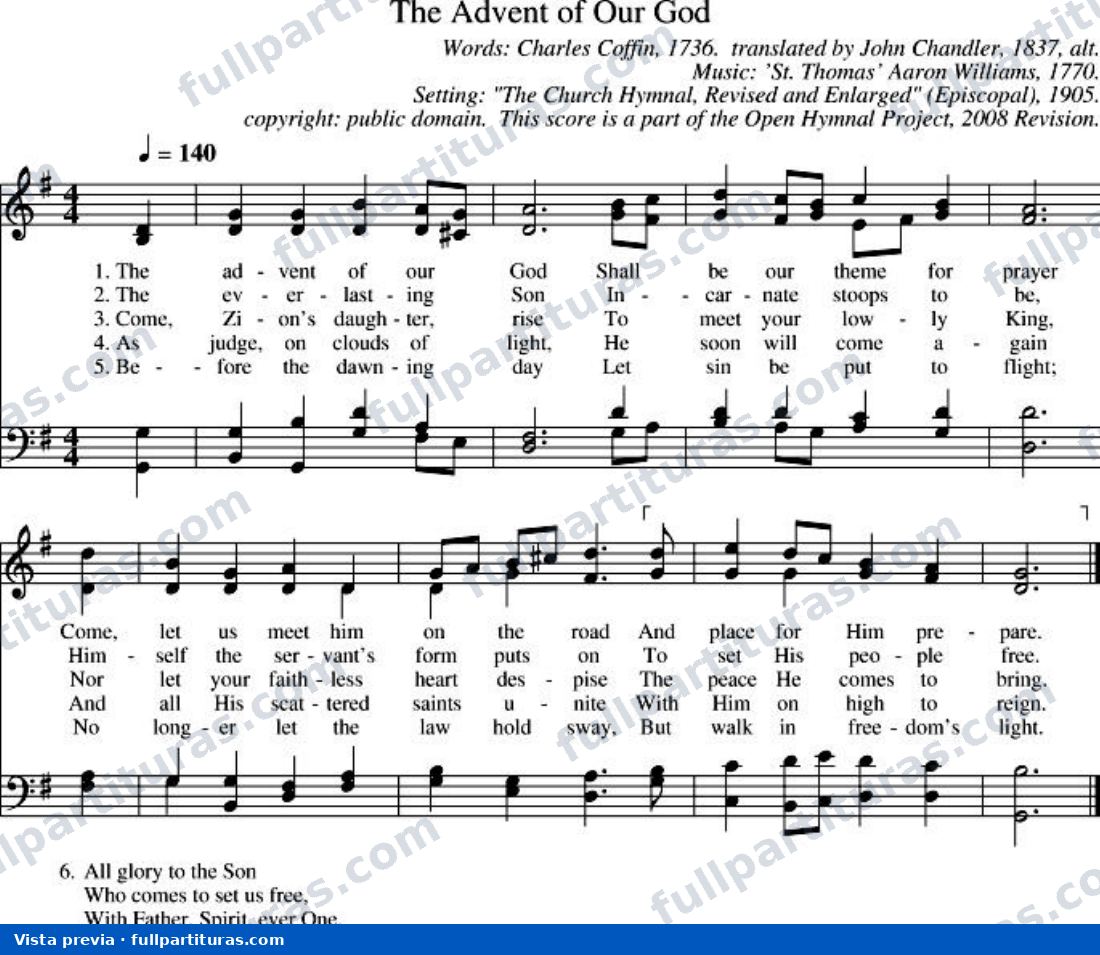 The Advent of Our God (La venida de nuestro Dios) — preview