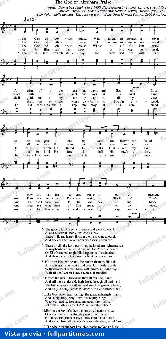 The God of Abraham Praise (El Dios de Abraham alabad) — vista previa