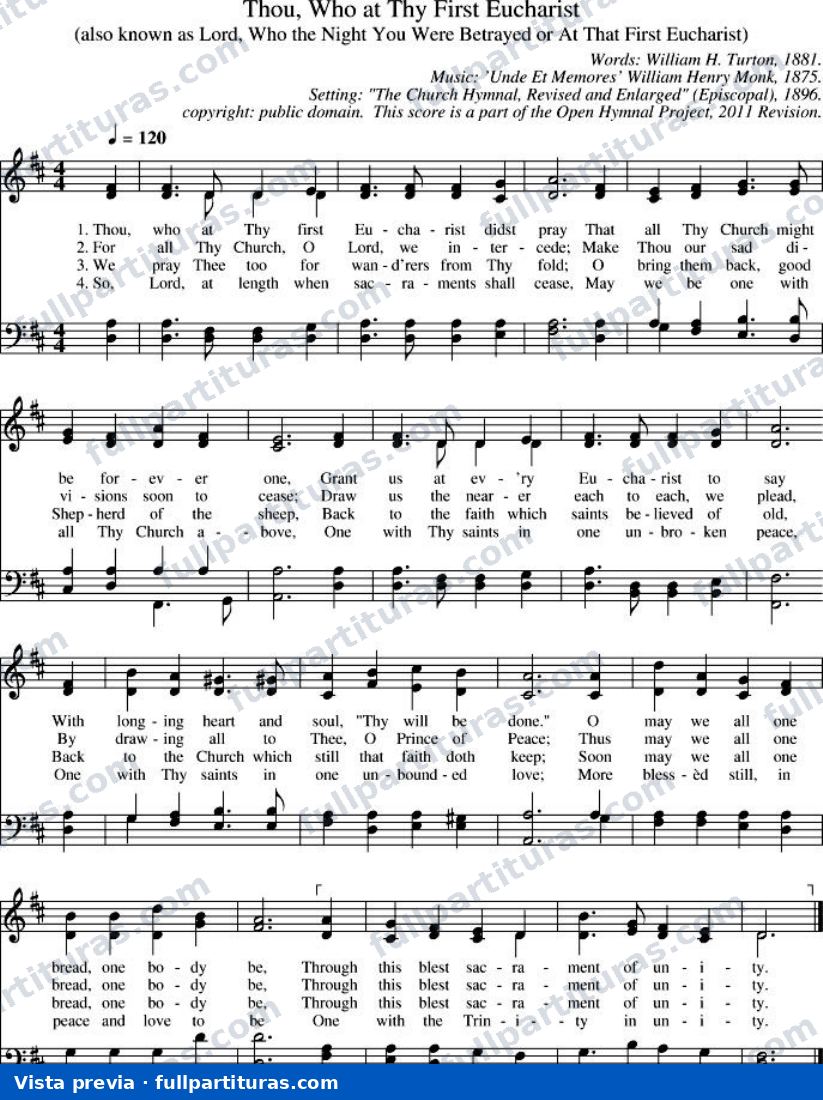 Thou Who At Thy First Eucharist (Oh, Tú que en tu primera Eucaristía) — preview