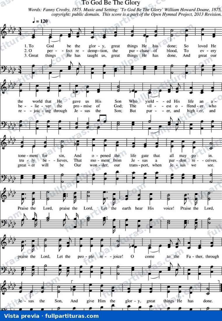 To God Be the Glory (A Dios sea la gloria) — preview