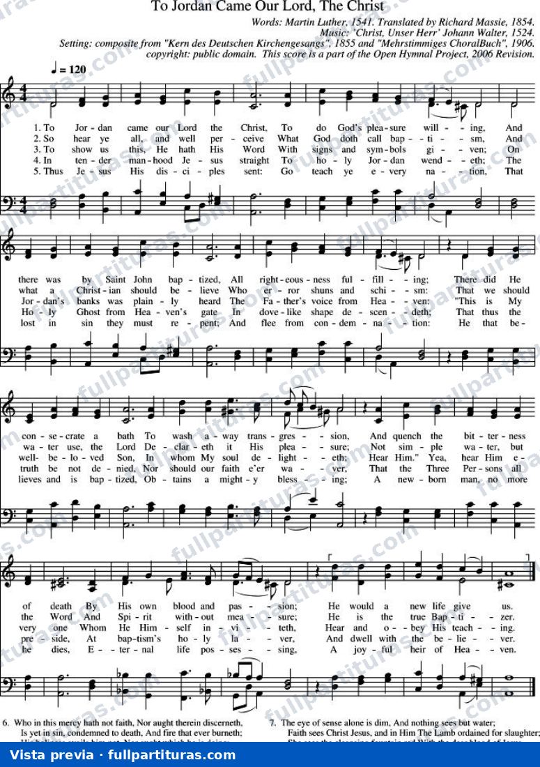 To Jordan Came Our Lord the Christ (Al Jordán vino nuestro Señor) — preview