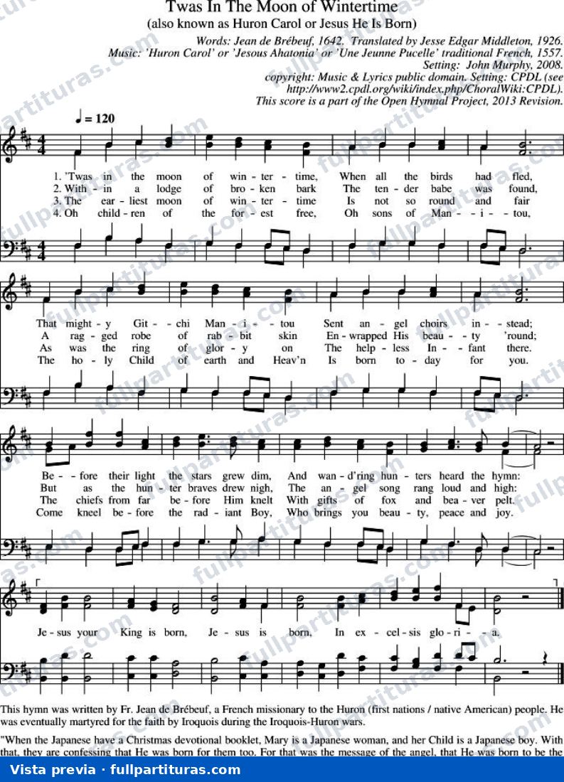 Twas In The Moon Of Wintertime (Jesús ha nacido) — preview