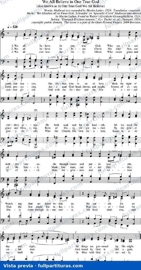 We All Believe in One True God (Creemos todos en un Dios) — preview