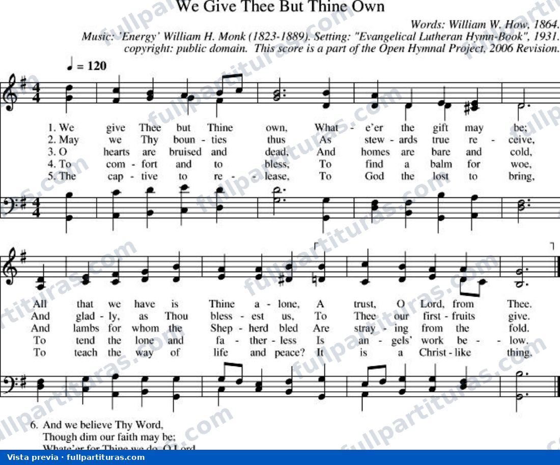 We Give Thee But Thine Own — preview