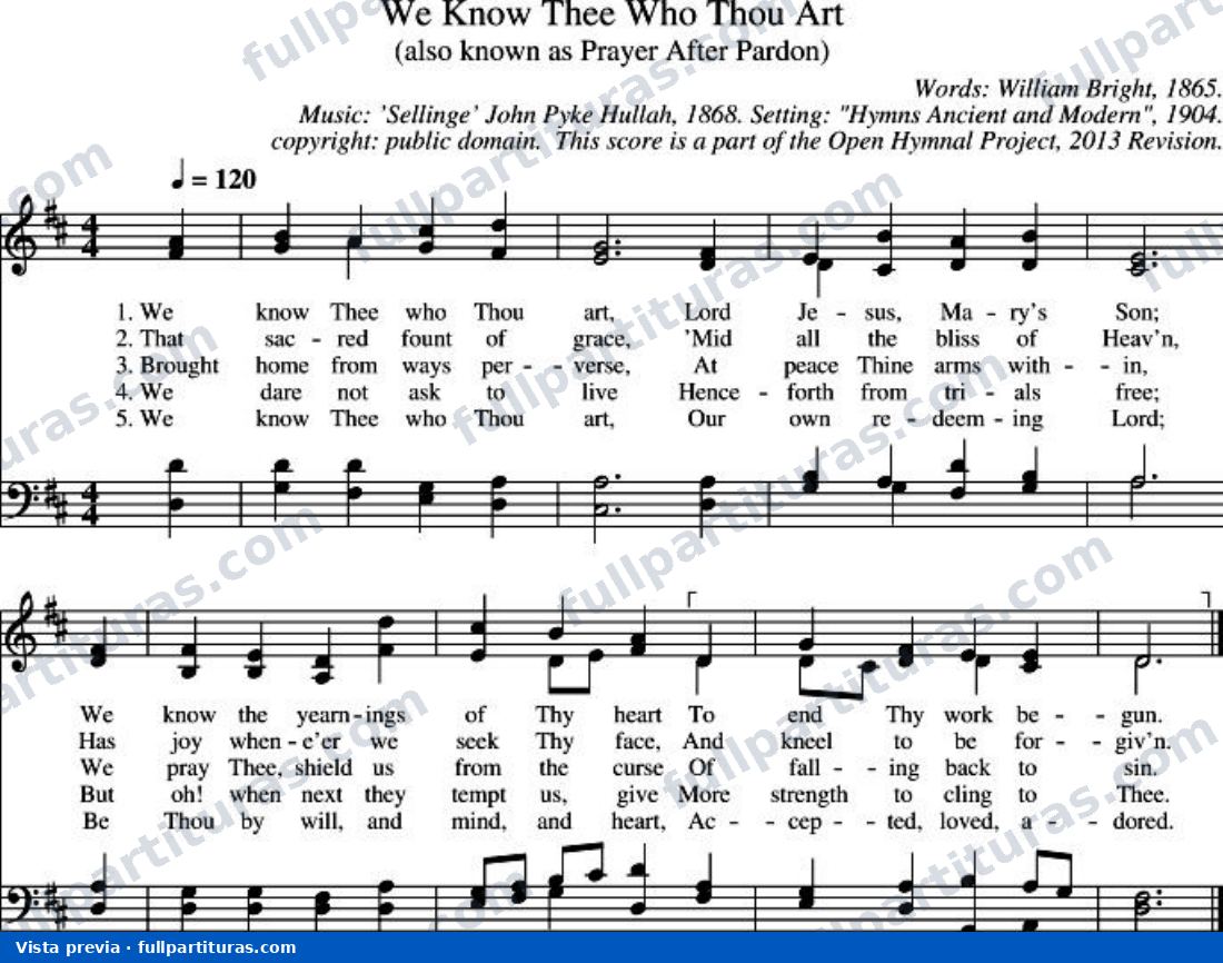 We Know Thee Who Thou Art — preview