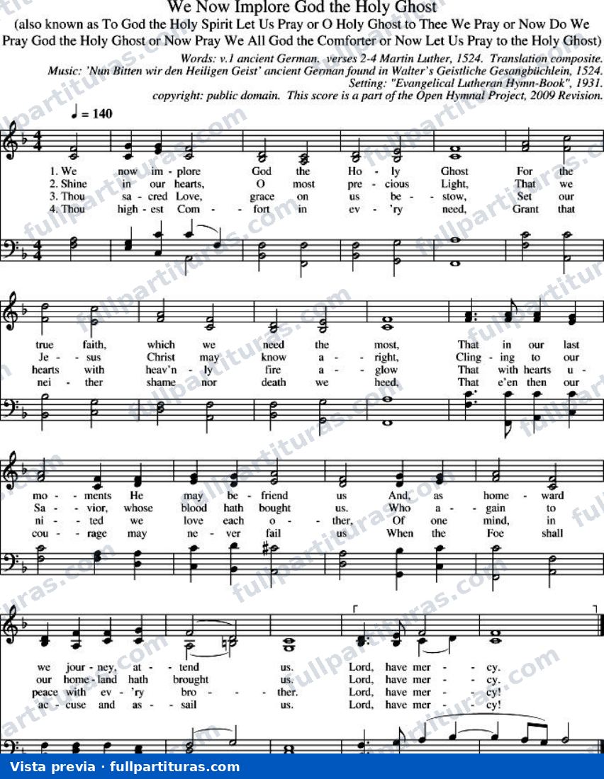 We Now Implore God the Holy Ghost (Ahora imploramos al Espíritu Santo) — preview