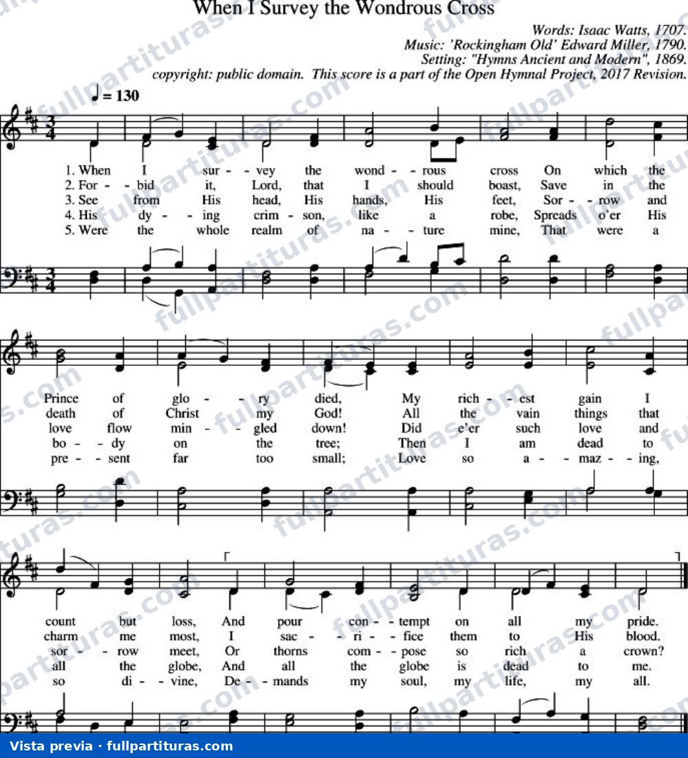 When I Survey the Wondrous Cross (Al contemplar la excelsa cruz) — preview