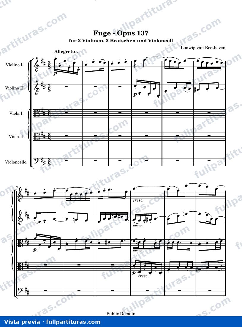 Ludwig van Beethoven - Fuge, Op. 137 — preview
