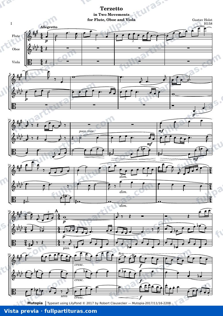Gustav Theodore Holst - Terzetto — preview