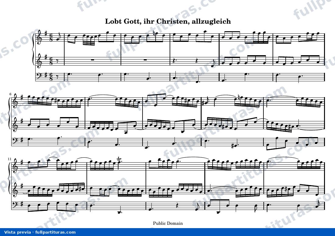 Johann Sebastian Bach - Lobt Gott, ihr Christen, allzugleich — preview