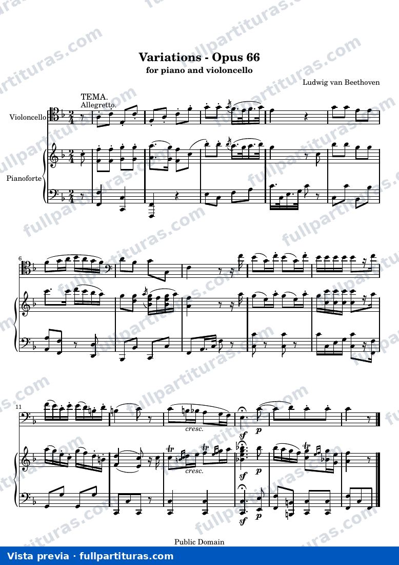 Ludwig van Beethoven - Variations, Opus 66 — vista previa