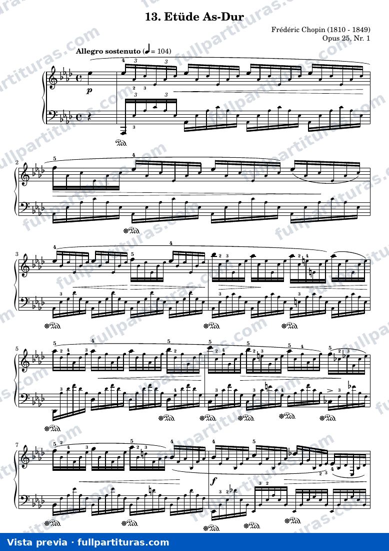 Frédéric Chopin - Etude in A-flat major, Op. 25, No. 1 — preview